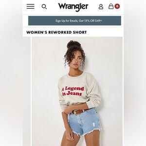 Wrangler Women's Reworked Denim Shorts - Light Stone